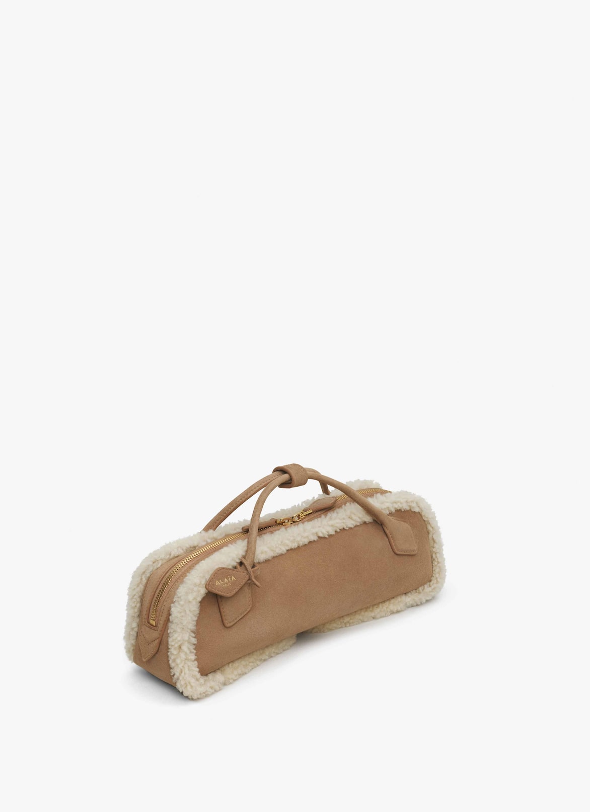 LE TECKEL CLUTCH IN MERINO SHEARLING ALAÏA CAMEL LE TECKEL CLUTCH IN MERINO SHEARLING